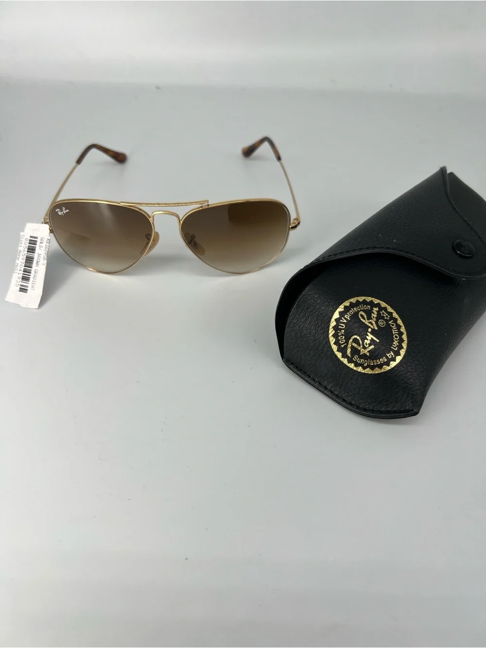 Ray-Ban Gold Frame Brown Gradient Aviator Sunglasses